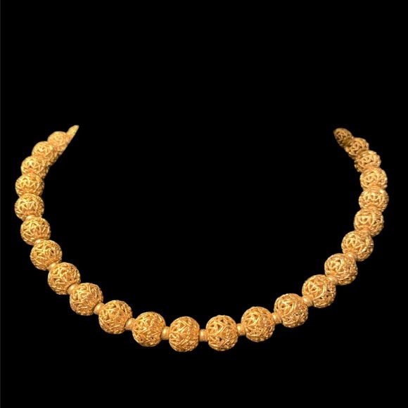 Monet Vintage Filigree Ball Choker Necklace - Picture 1 of 5